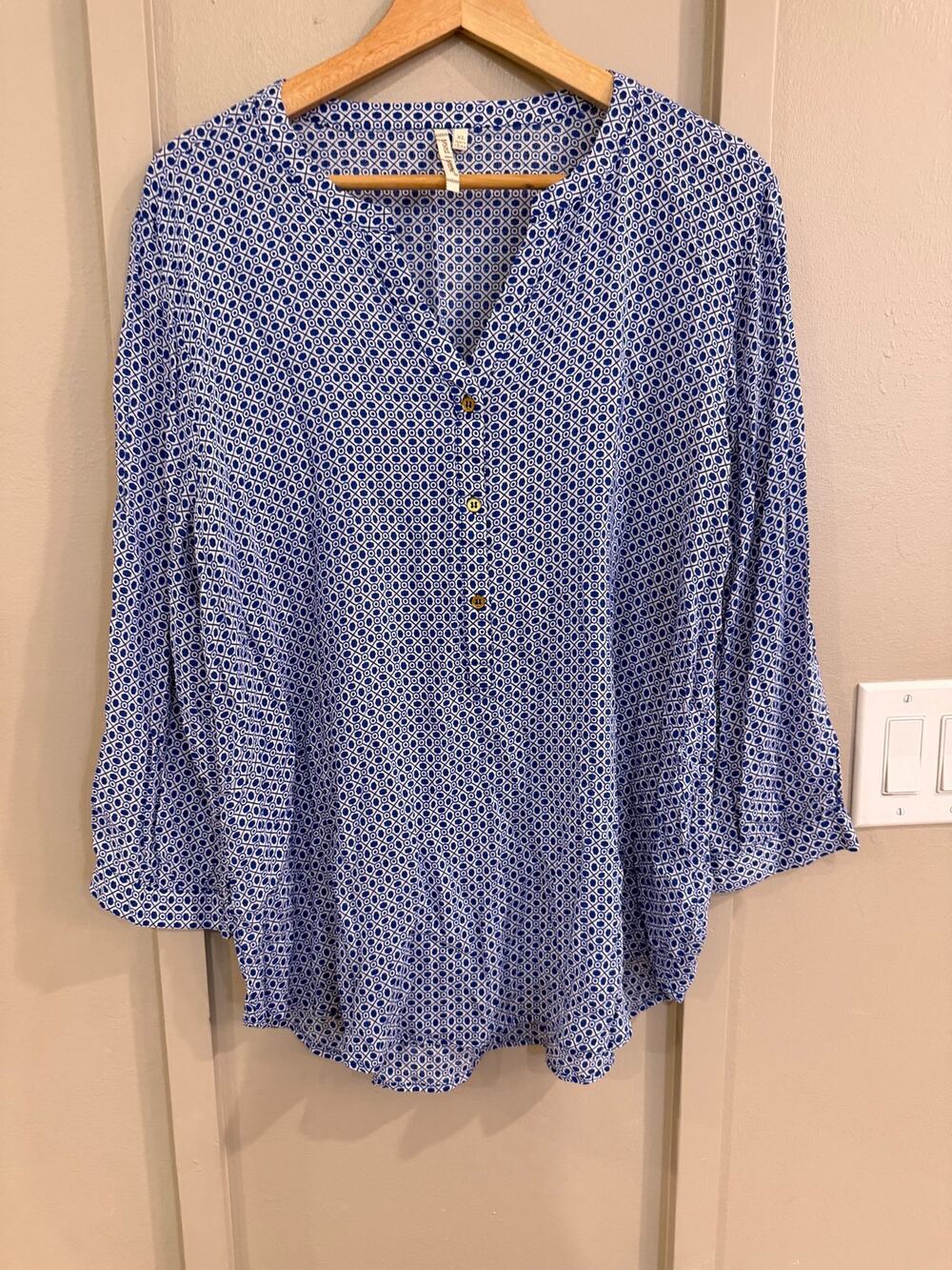Grand & Greene Ladies Blouse Women’s blue top shirt SZ XL